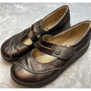 Finn Comfort Nagasaki Mary Jane Shoes Womens 7.5 Bronze Hook Loop Wedge Germany